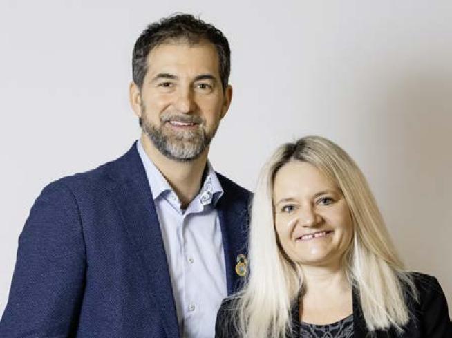 Ritratto di Jonathan Normand e Claire-Lise Rimaz insieme.