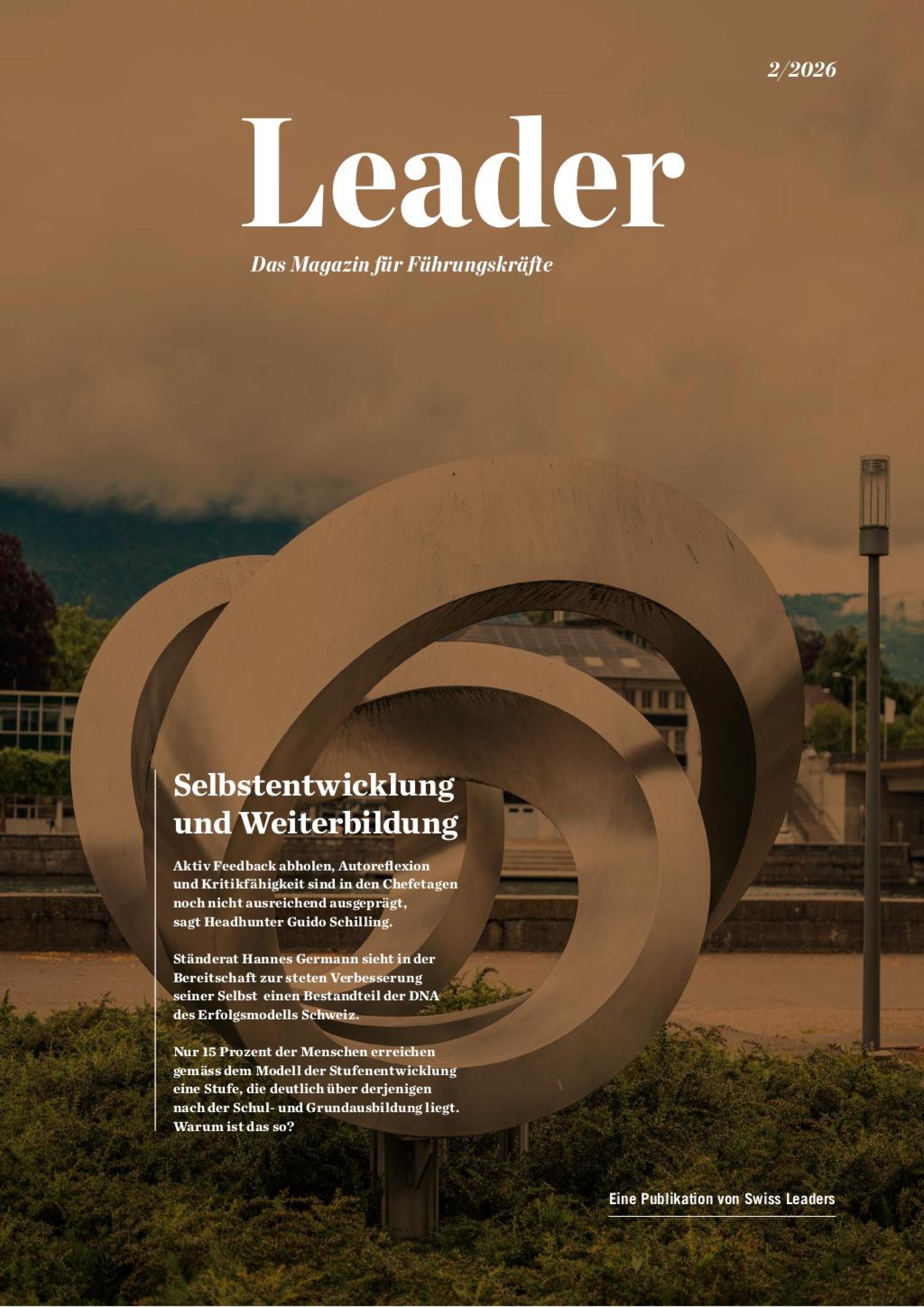Titelbild des Leader-Magazins, zweite Ausgabe 2026