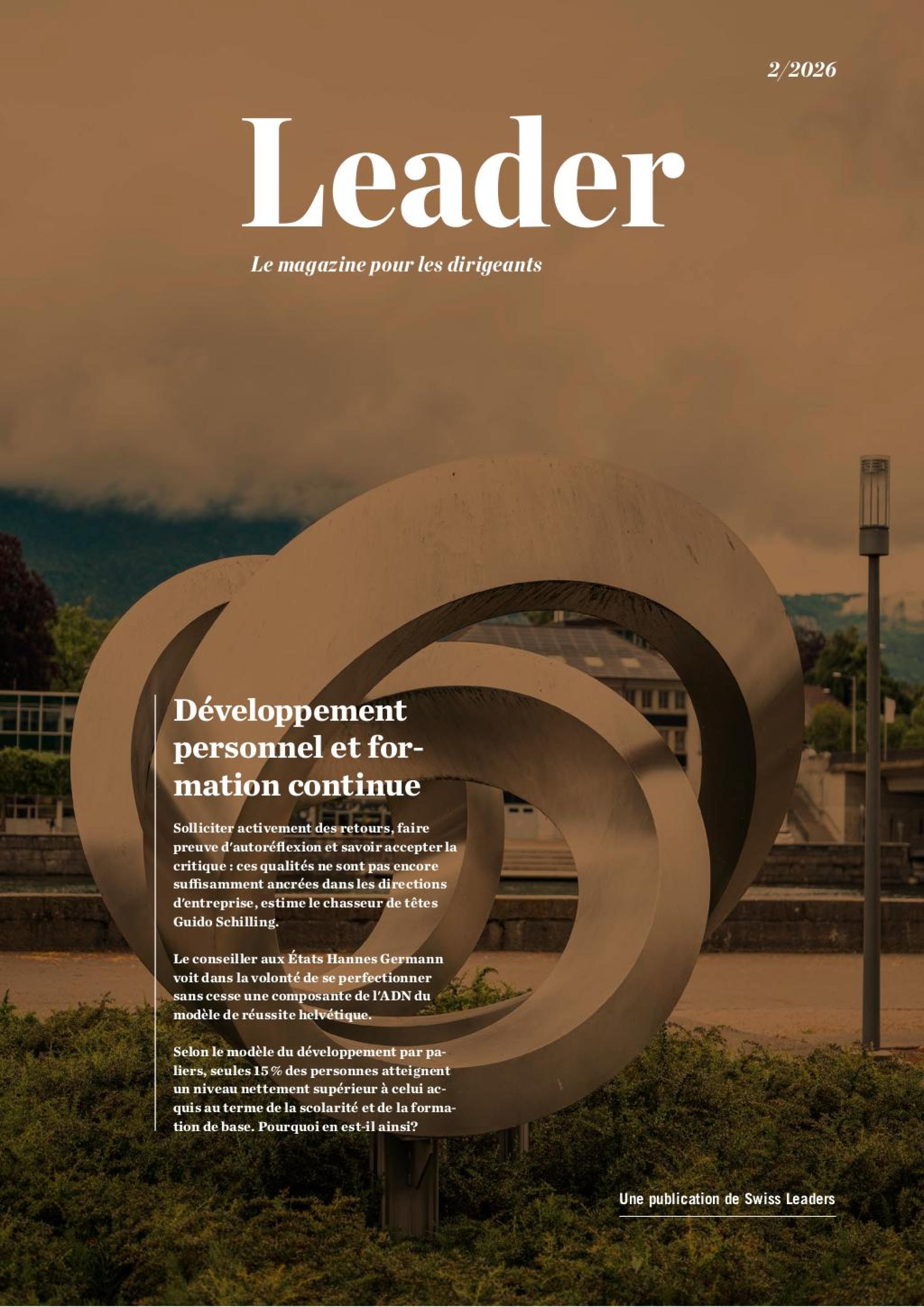 Couverture du magazine Leader de la deuxième édition de 2026