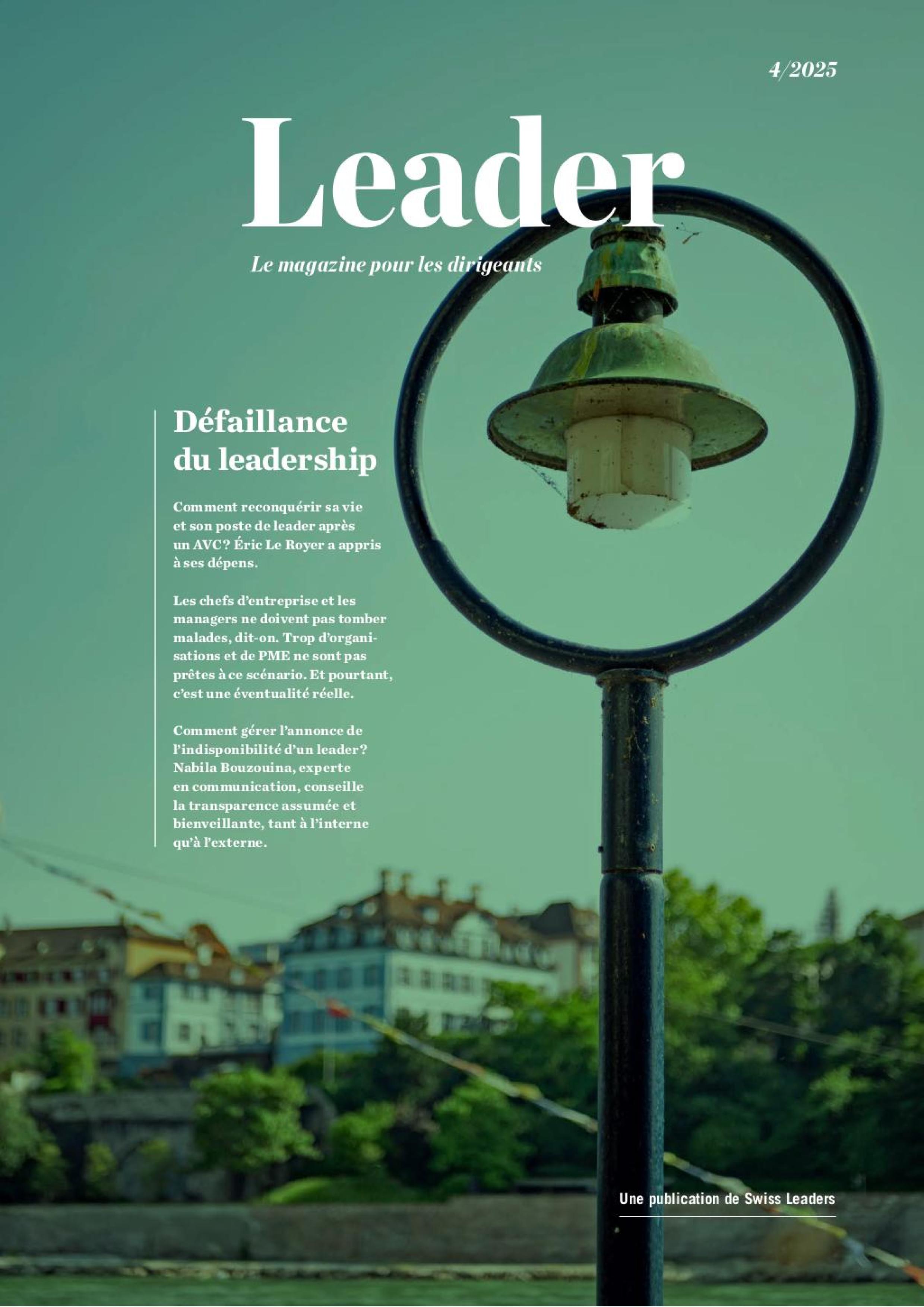 Copertina della rivista Leader, quarta edizione 2025 in francese