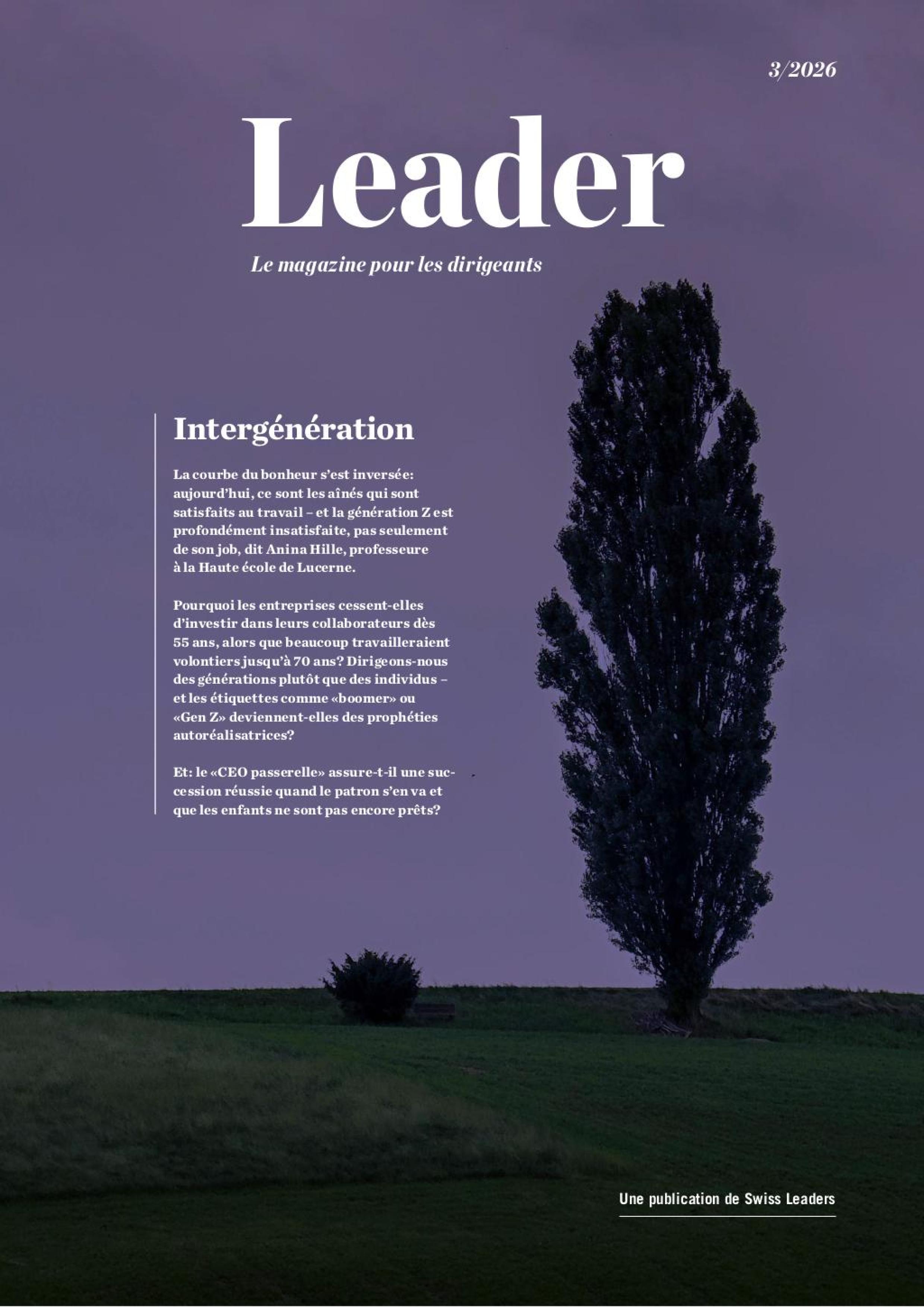 Couverture du magazine Leader de la troisième édition de 2026